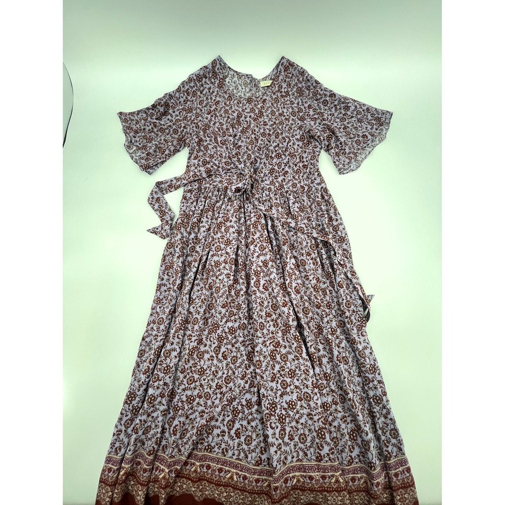Downeast Prairie Fit & Flare Midi‎ Dress Womens Medium Purple Floral Cottagecore